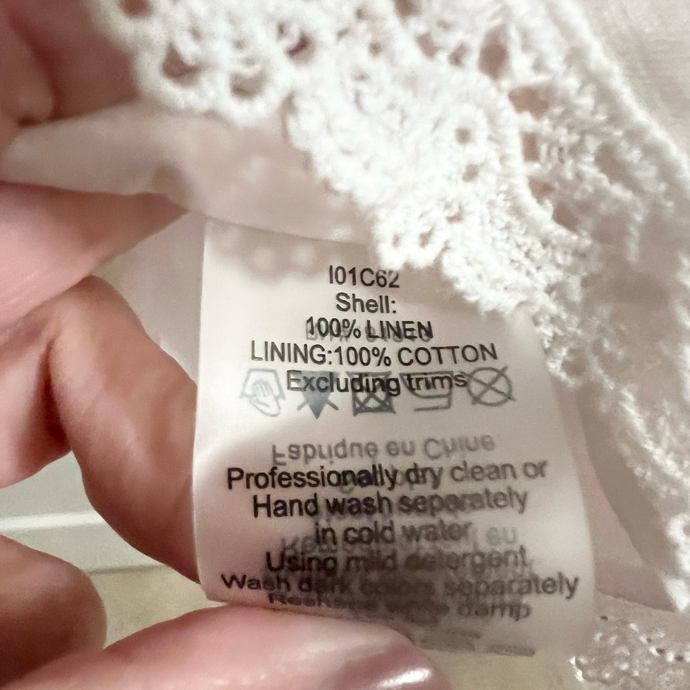 Anthropologie Hope For Flowers by Tracy Reese linen embroidered tank size L - Picture 4 of 6